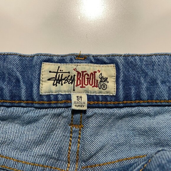 Stussy 100% Cotton Medium Wash Baggy Fit Big Ol' Jeans blue men's size 36x31 - Picture 5 of 12